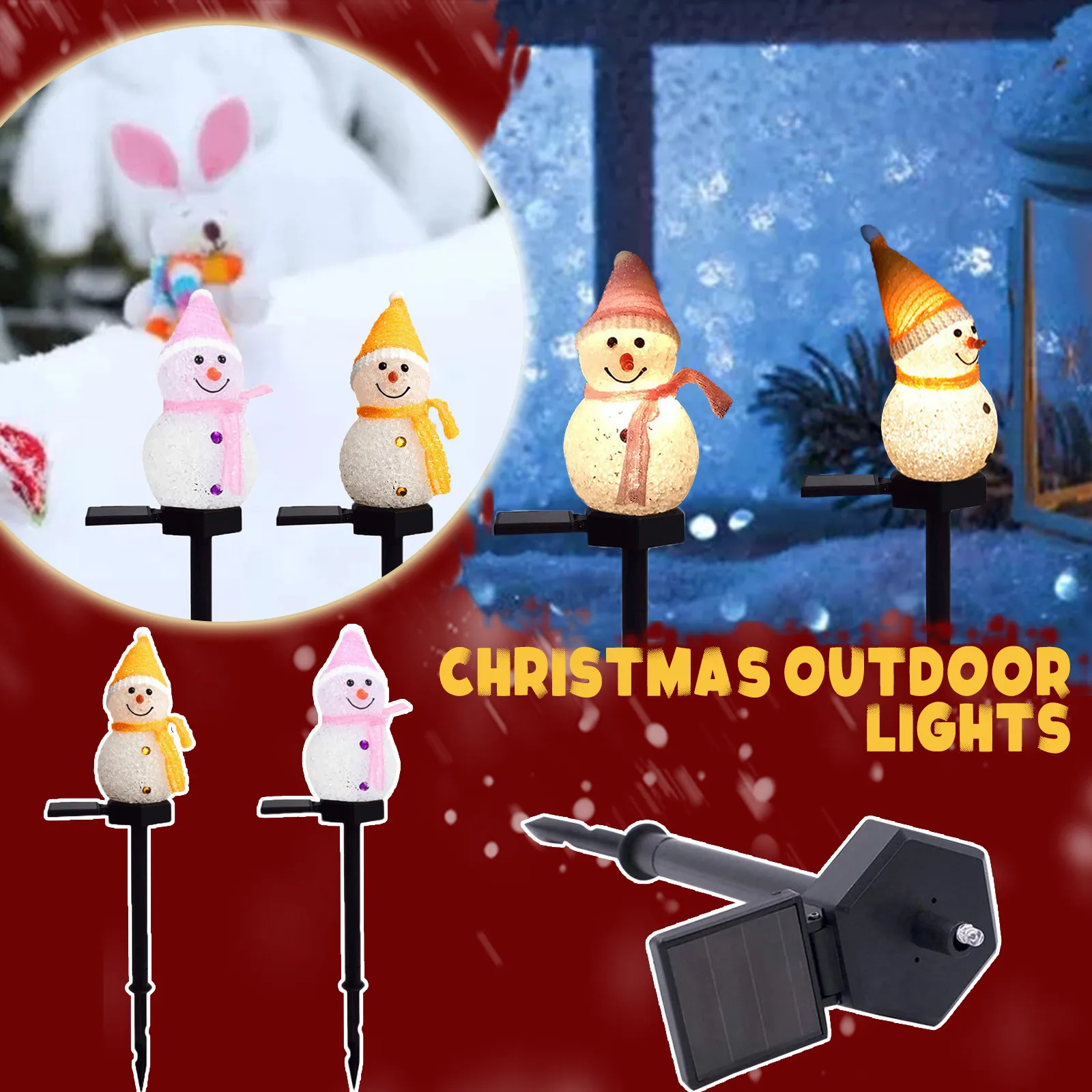 

Садовые рождественские светильники для газона, светодиодсветодиодный водонепроницаемые светильники со штепсельной вилкой снеговика, укр...