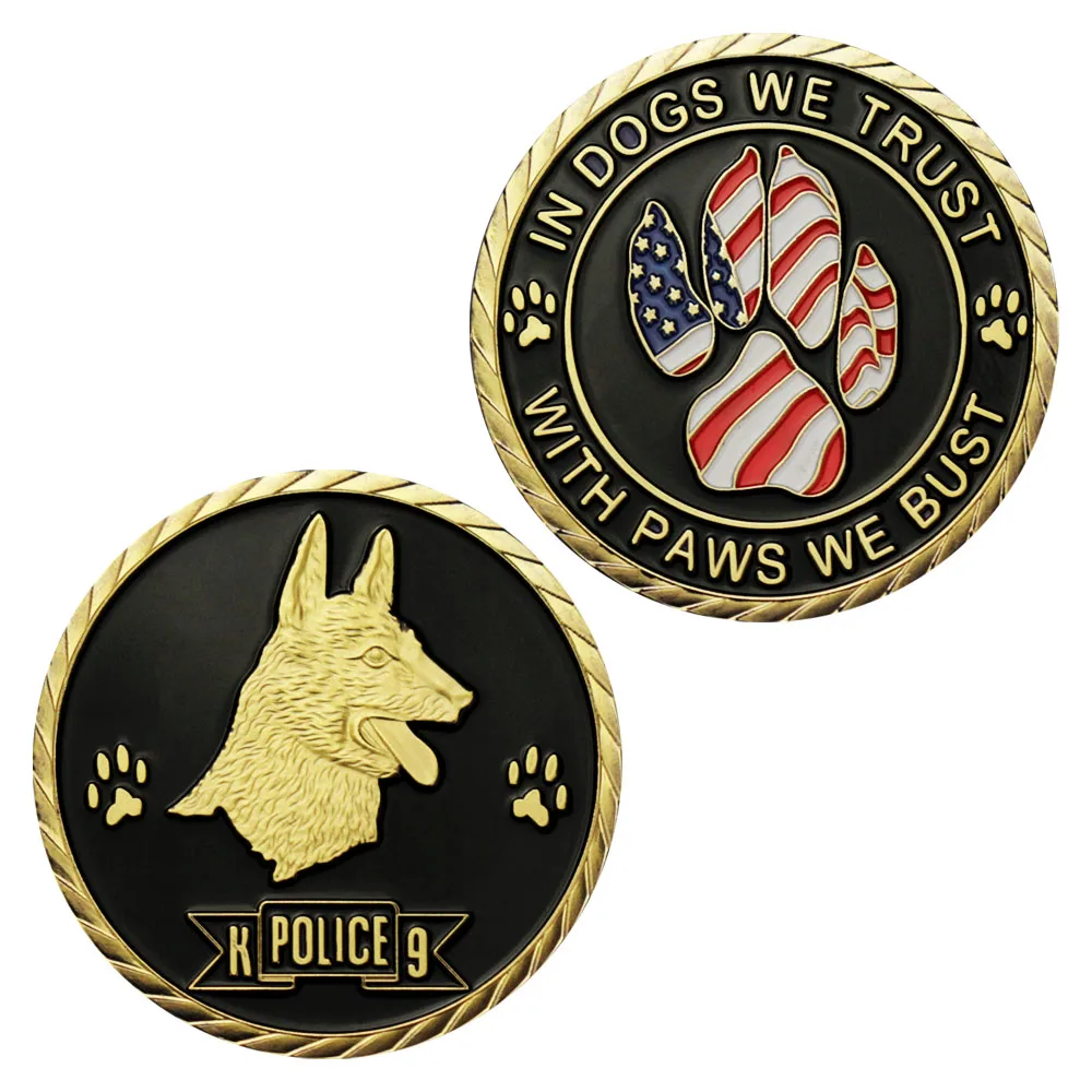 

United States Police Dog K9 Collectible Gold Plated Souvenir Coin In Dogs We Trust Canine Commemorative Coin Challenge Coin