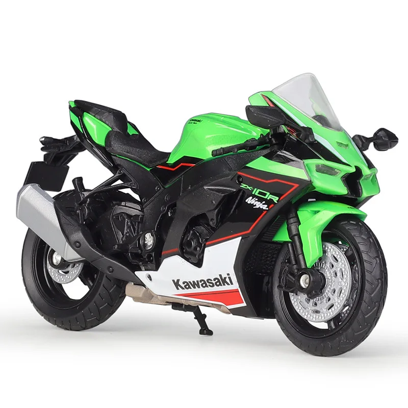

1:18 Welly 2021 Kawasaki Ninja ZX 10R зеленая модель мотоцикла, велосипеда, новая в коробке