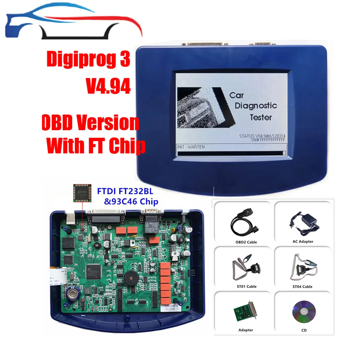 Digiprog3 V4.94 с чипом FTDI Digiprog III OBD2 Milea ge Правильный инструмент 3 ST01 ST04 Кабель Odo-метр
