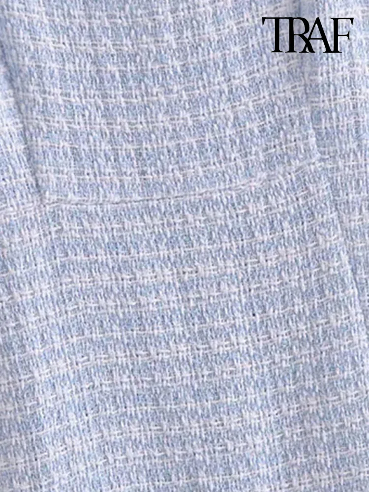 Платье-мини из твида с разрезом спереди на молнии открытой спиной | Женская