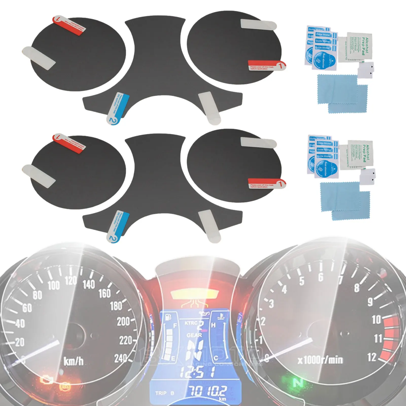 

Motorcycle Speedometer Film Anti Scratch Dashboard Instrument Screen Protector With Tool For Z900RS Z900RS Cafe 18-20