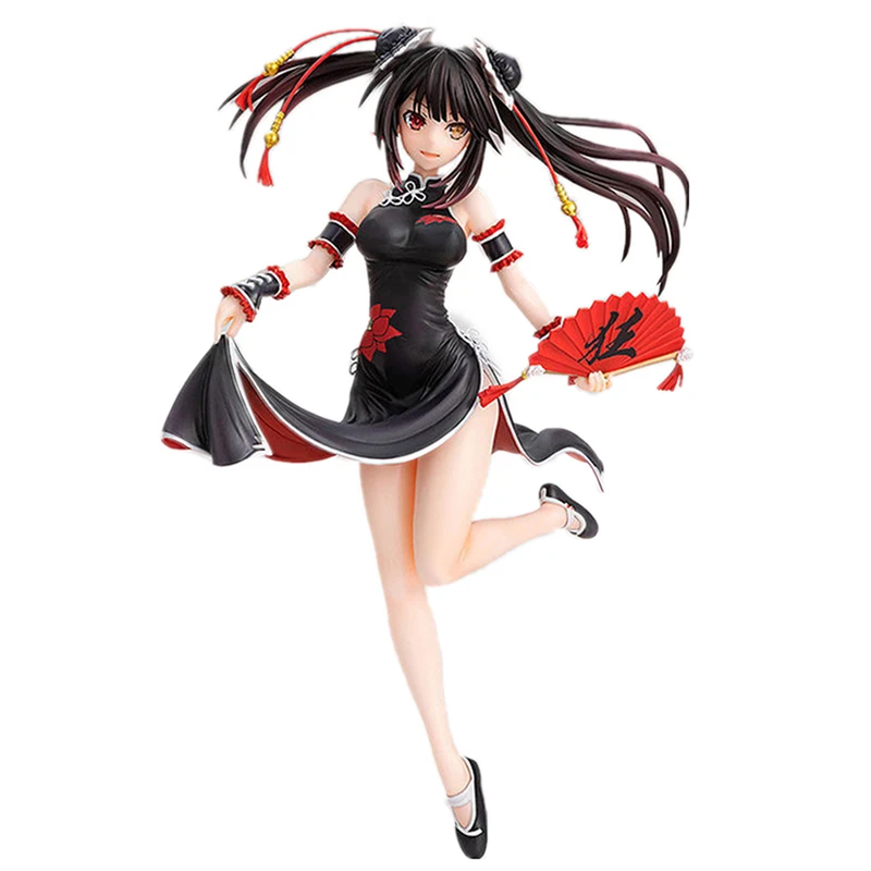 

1 шт. 23 см Фигурки персонажей аниме «Date A Live III» Kurumi Tokisaki Kurumi Cheongsam Ver. Экшн-фигурка кукла Новинка