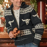 2022 winter mens sweater new zipper retro knit sweater cardigan jacket lapel mens designer clothing fashion oversized coat