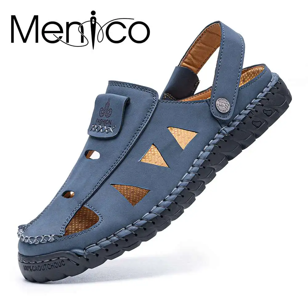 

Сандалии Menico мужские кожаные, Мягкие Шлепанцы, сланцы, римские, летняя Уличная обувь, ручная работа