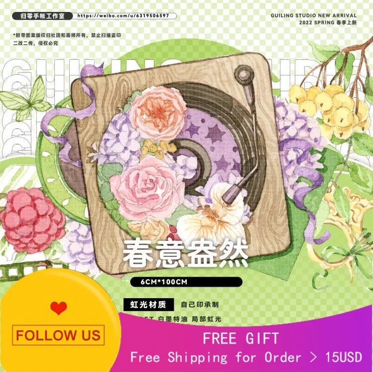 

1 loop Returning journal Studio Spring Pet Tape Crystal Transparent