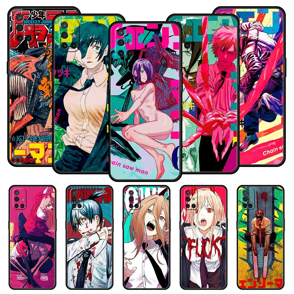 

Anime Chainsaw Man Phone Case For OnePlus 10 9 Pro 9T 9R 9RT 8T 8 7 6T 7T Nord 2 CE N200 N10 5G N100 Soft Silicone Black Cover