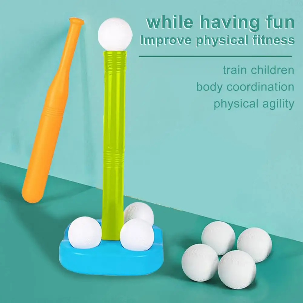 

1 Set T Ball Set Compact Interesting Portable for Child Plastic Baseball Bat Tee Ball Set