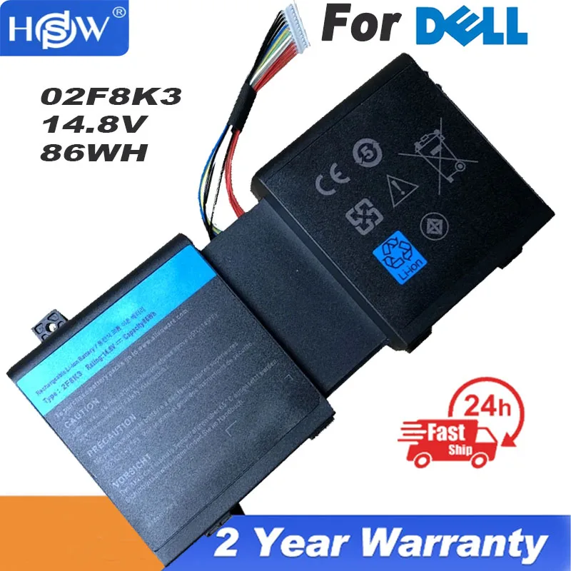 Новый аккумулятор для ноутбука 2F8K3 DELL 17 18 18x M17X R5 M18X R3 02F8K3 14 8 в 86 Вт/ч