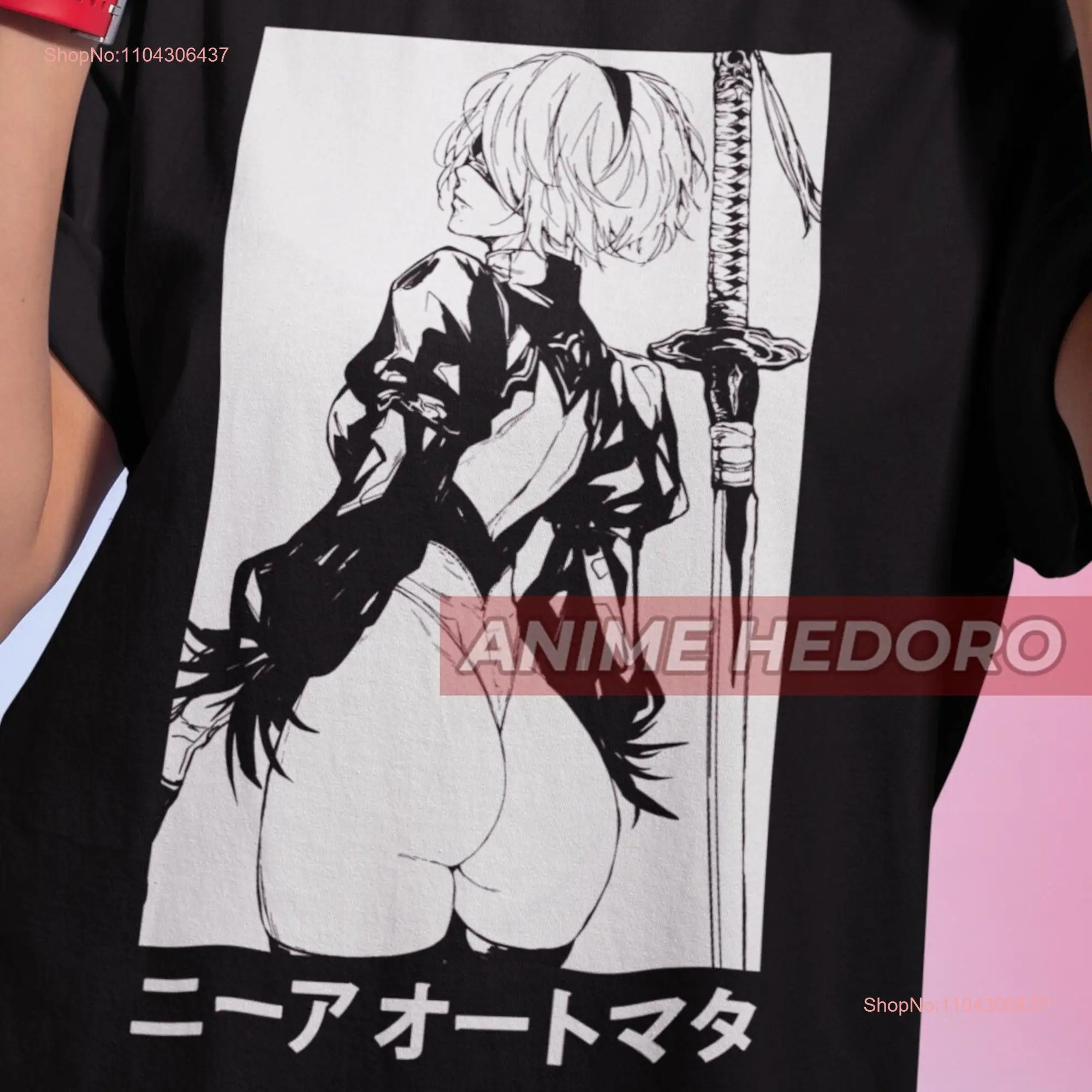 Nier 2B Gaming Waifu футболка японского аниме видеоигры с длинными или короткими рукавами