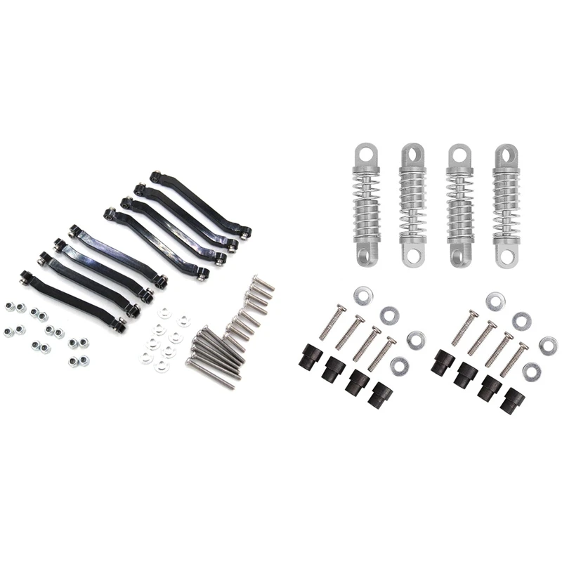 

4Pcs Shock Absorber Damper Oil Filled Type For 1/28 Wltoys K969 & 1Set Pull Rods Drag Link Suspension For MN D90 D91