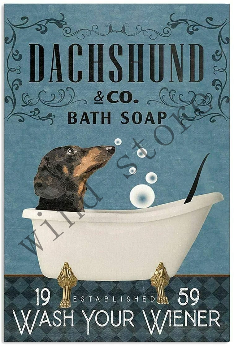 

Funny dog pet Metal Tin Signs Toilet Room Retro Sign Bath Soap Bathroom Vintage Bathroom Toilet Bar Cafe Wall Decoration Retro