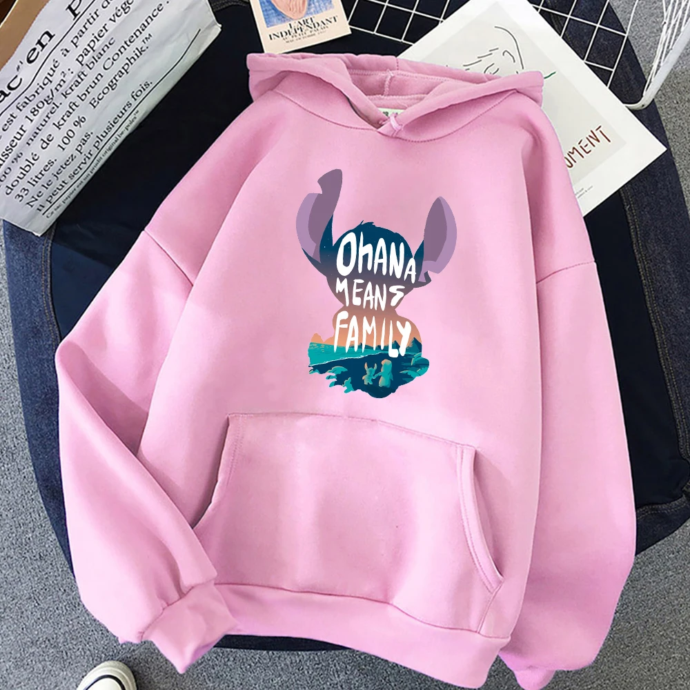 

Disney Lilo Stitch Mens Hoodies Ohana Means Family Printed Sweatshirt Male 2021 New Cartoon Casual Pullover For Men Y2K Clothes