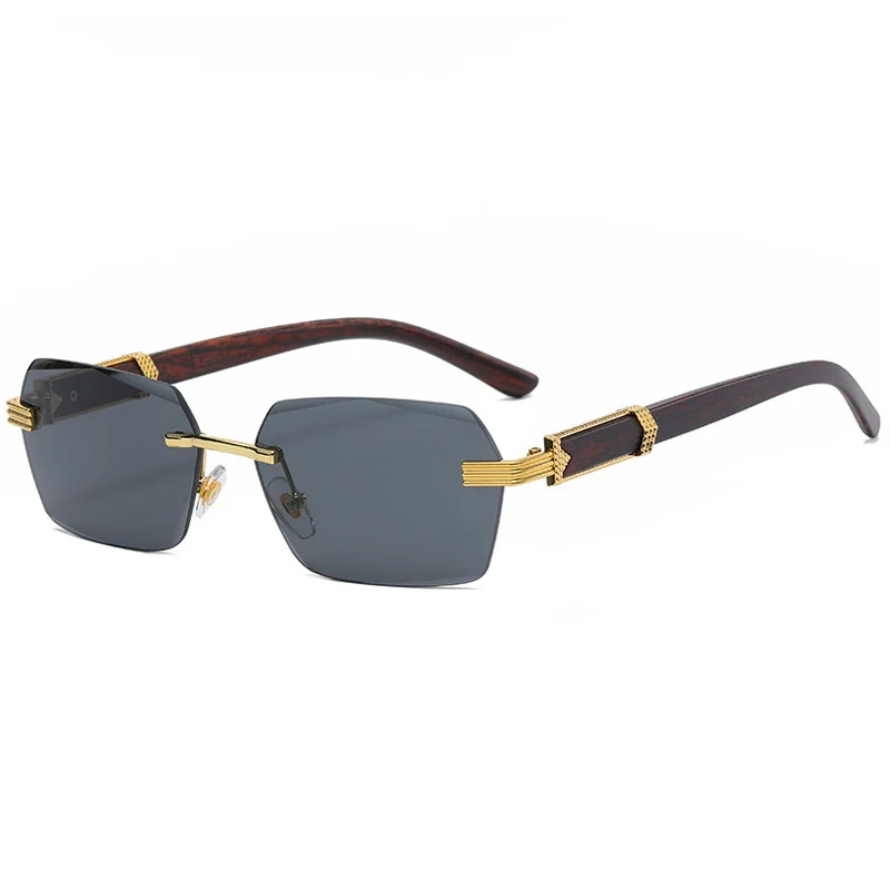 

Small Frame Vintage Square Sunglasses Man Woman Rectangle Mirror Retro Sun Glasses Fashion Metal Rimless Wooden Oculos De Sol