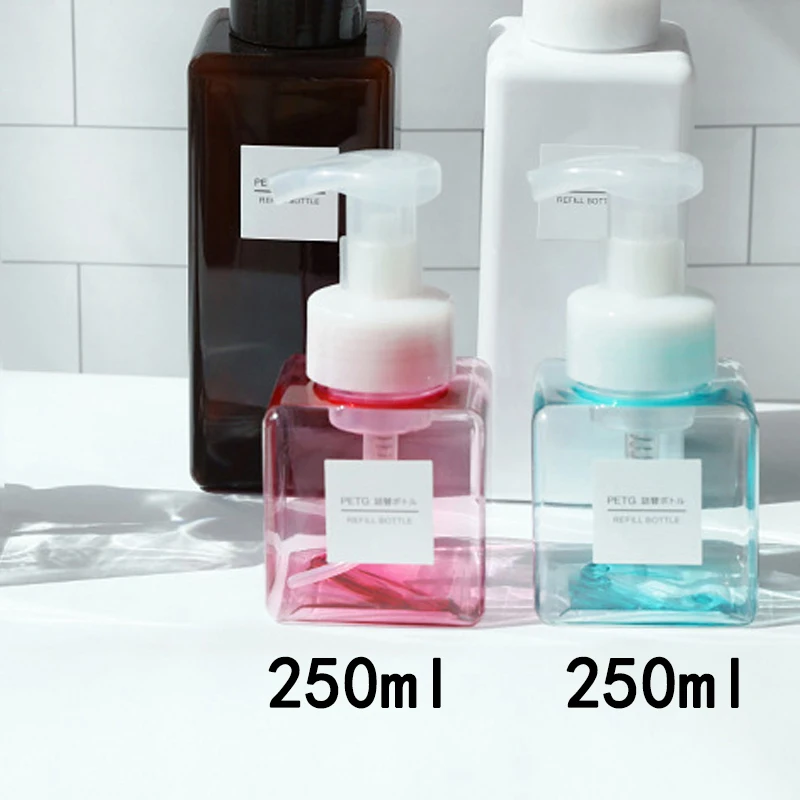 

250ml Bathroom Soap Dispenser Frosted Refillable Shampoo Pump PETG Bottle Soap Lotion Container Pump Handwashing Accessories