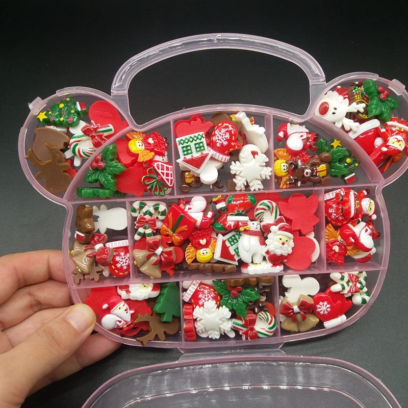 

100pcs/ Box XL Christmas Nail Charm Rhinestones Deocration Accessories Fall Kawaii Nail Art Christmas Deocration DIY Designs