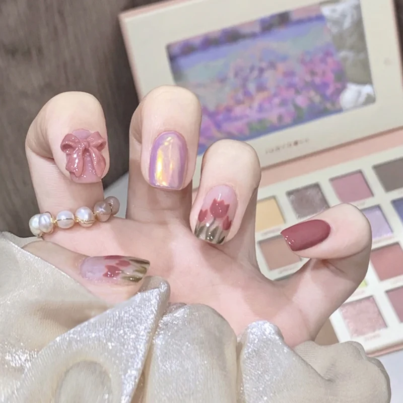 

Накладные ногти розового цвета, 24 шт., накладные ногти с полным покрытием