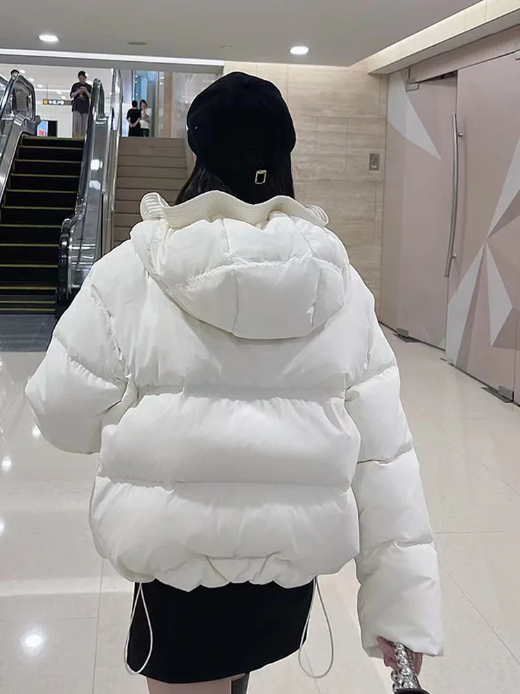 Зимний тренд фиолетовая утолщенная теплая укороченная куртка на молнии с 90%