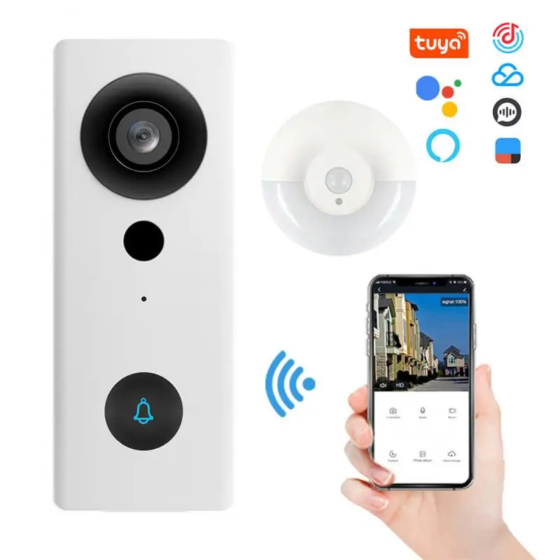 

Умный видеодомофон Tuya, 1080P, Wi-Fi, двусторонний звук, поддержка Alexa Echo Show, Google Home