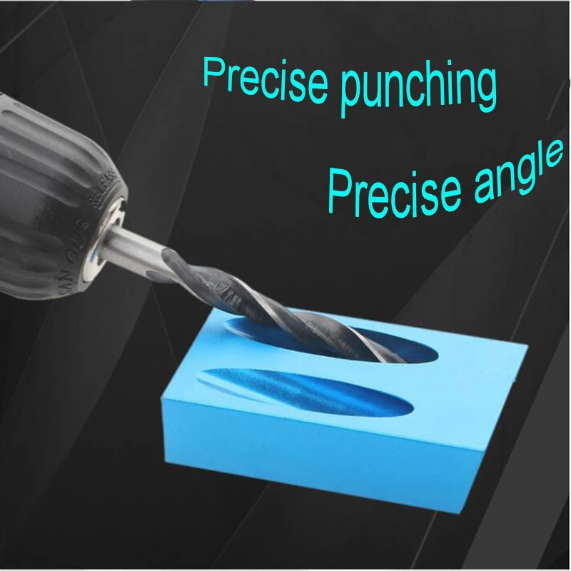 

15 Degree Oblique Hole Locator Angle Drilling Woodworking Oblique Hole Locator Drill Bits Pocket Hole Jig Kit DIY Carpentry Tool