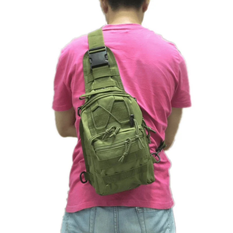 Unisex Adult Tactical Molle Sling Shoulder Bag with Adjustable Strap Army Green