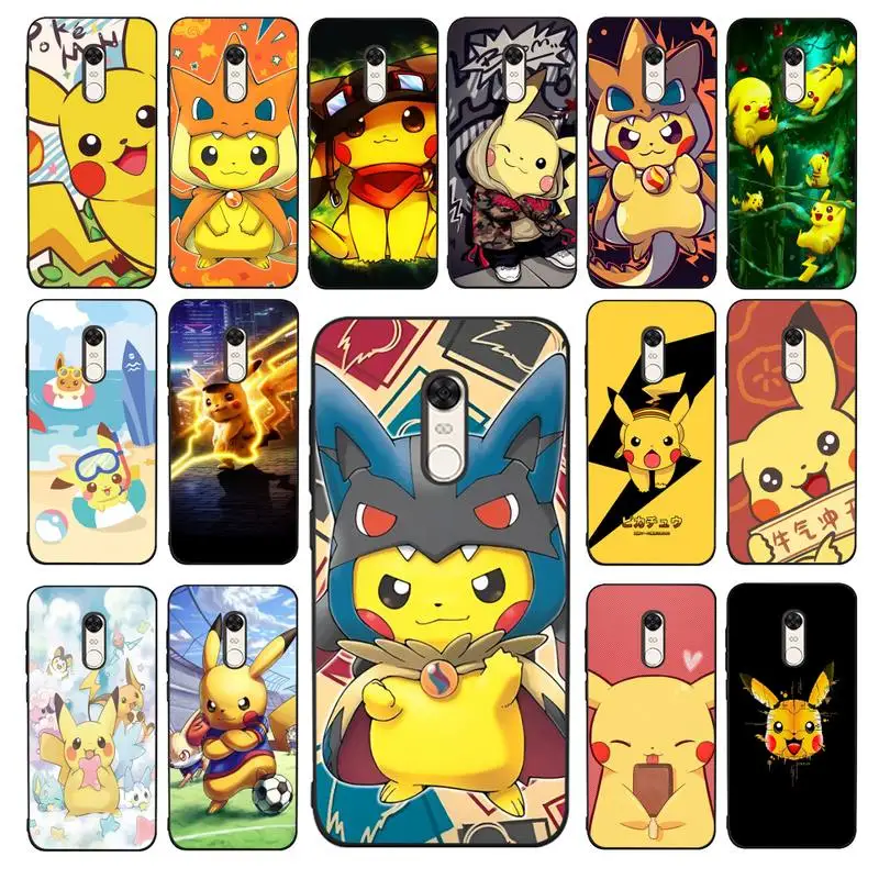 

BANDAI Pikachu Pokemon Phone Case for Redmi 5 6 7 8 9 A 5plus K20 4X 6 cover