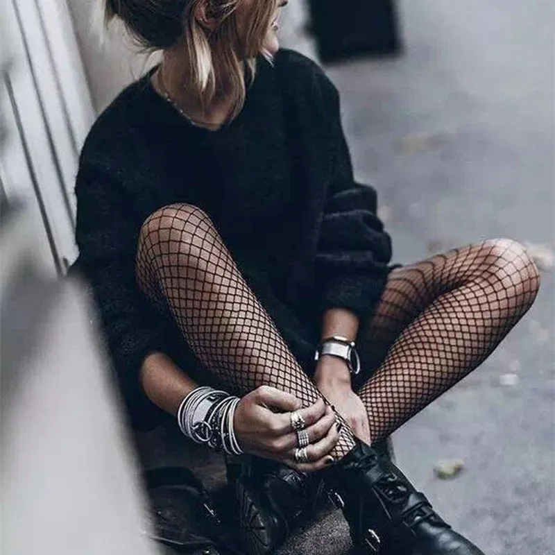 Женские сетчатые нейлоновые колготки длинные чулки бесшовное нижнее белье