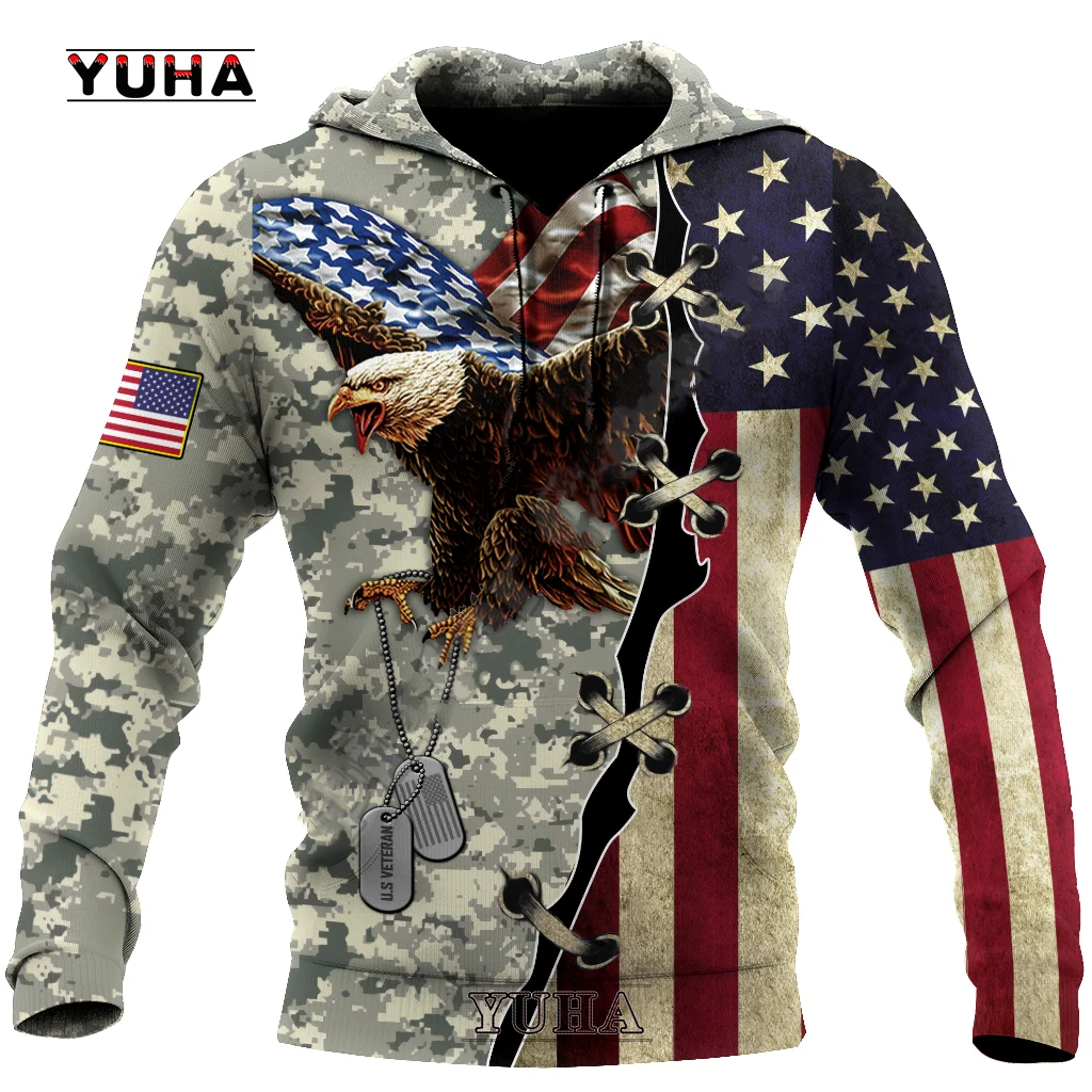 

Модная крутая мужская толстовка с капюшоном с 3D принтом, трендовая версия, американский флаг, Орел, мужская спортивная одежда, Детский Повседневный пуловер унисекс