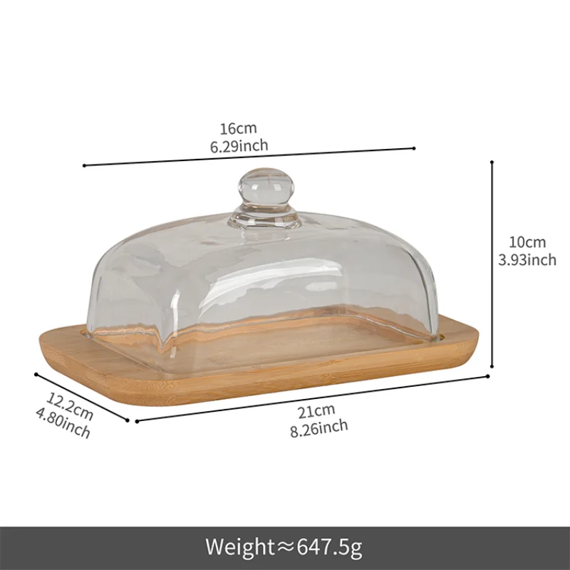 

Винтажная стеклянная масленка с крышкой