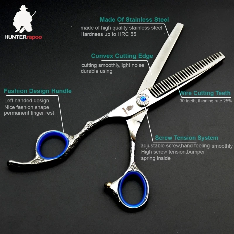 

30% off HT9120 hair scissors 6 inch professional left handed hair scissors set japan hair cutting thinning scissors barbershop