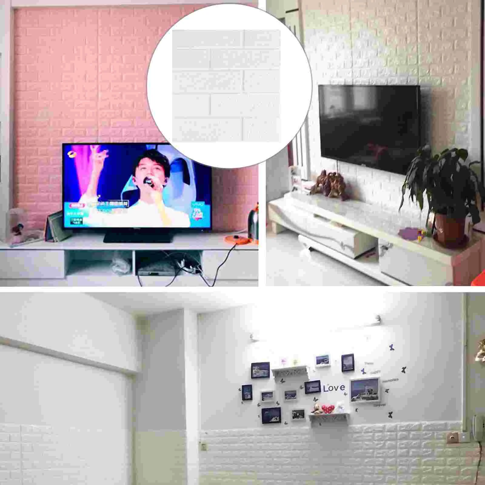 

Wall Brick 3D Sticker Panels Wallpaper Adhesive Tiles Self Peelstickstickers Decal Decor Mural Papertile Backsplash Waterproof