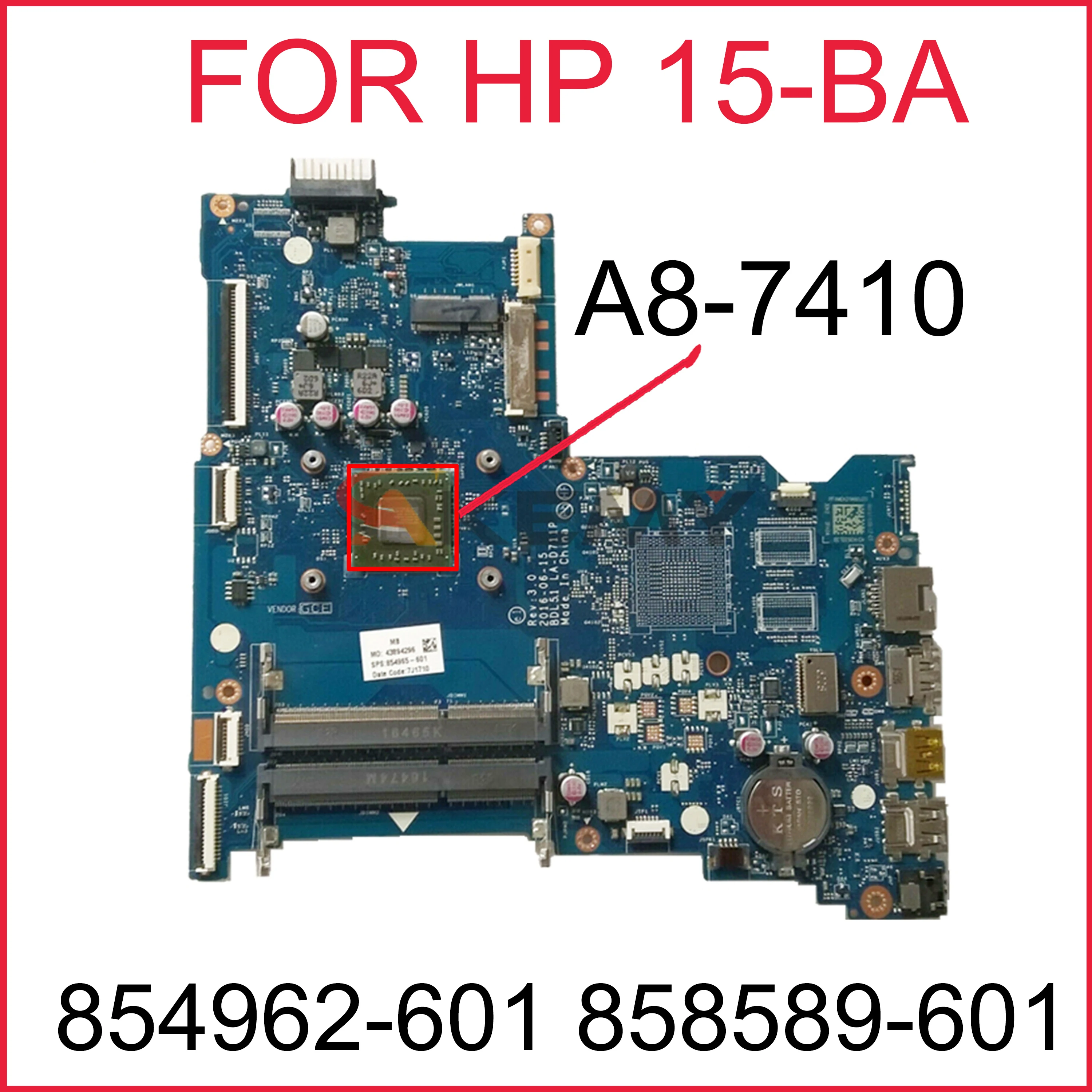 

Быстрая доставка BLD51 LA-D711P материнская плата для ноутбука HP 15-BA системная плата. Процессор. С оформлением. (квалифицировано ОК)