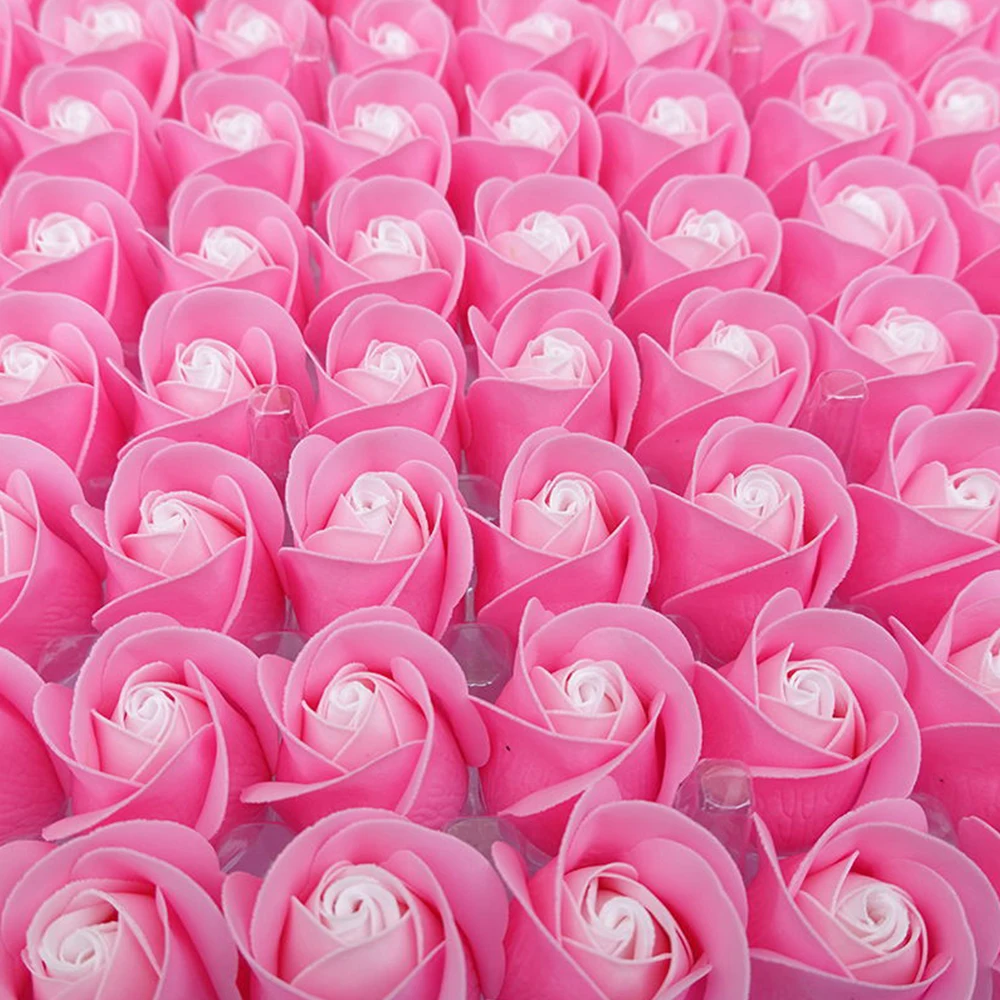 

81Pcs/lot Rose Bath Body Flower Floral Soap Scented Rose Flower Essential Wedding Valentine'S Day Gift Holding flowers Decoratio
