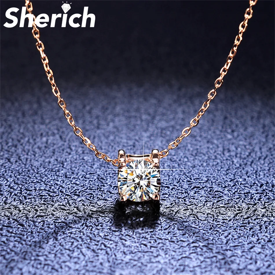 Sherich Bull Kopf 1ct Moissanite Diamant S925 Sterling Silber Mode Elegante Rose Gold Anhänger Halskette frauen Marke Schmuck