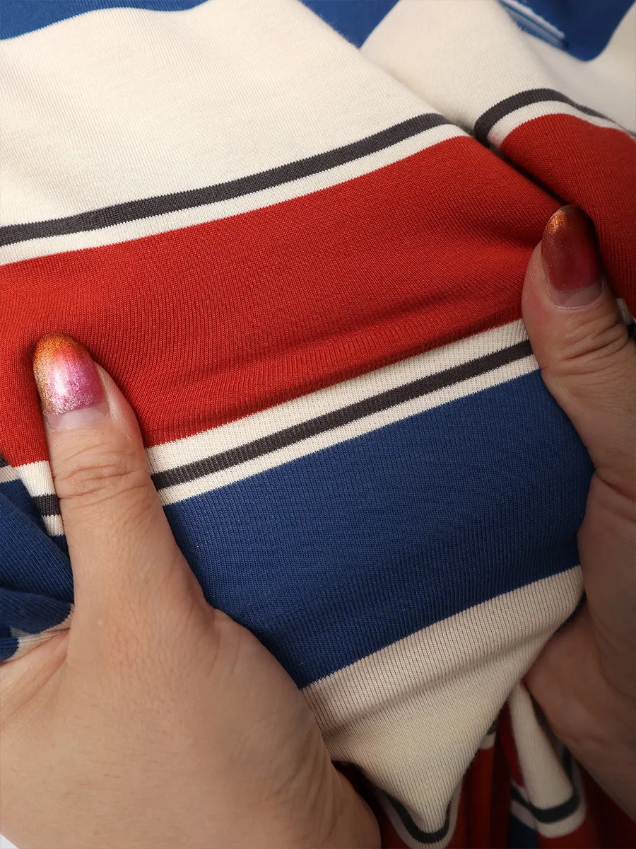 Полосатая Футболка Унисекс Y2K Контрастных Цветов С Коротким Рукавом