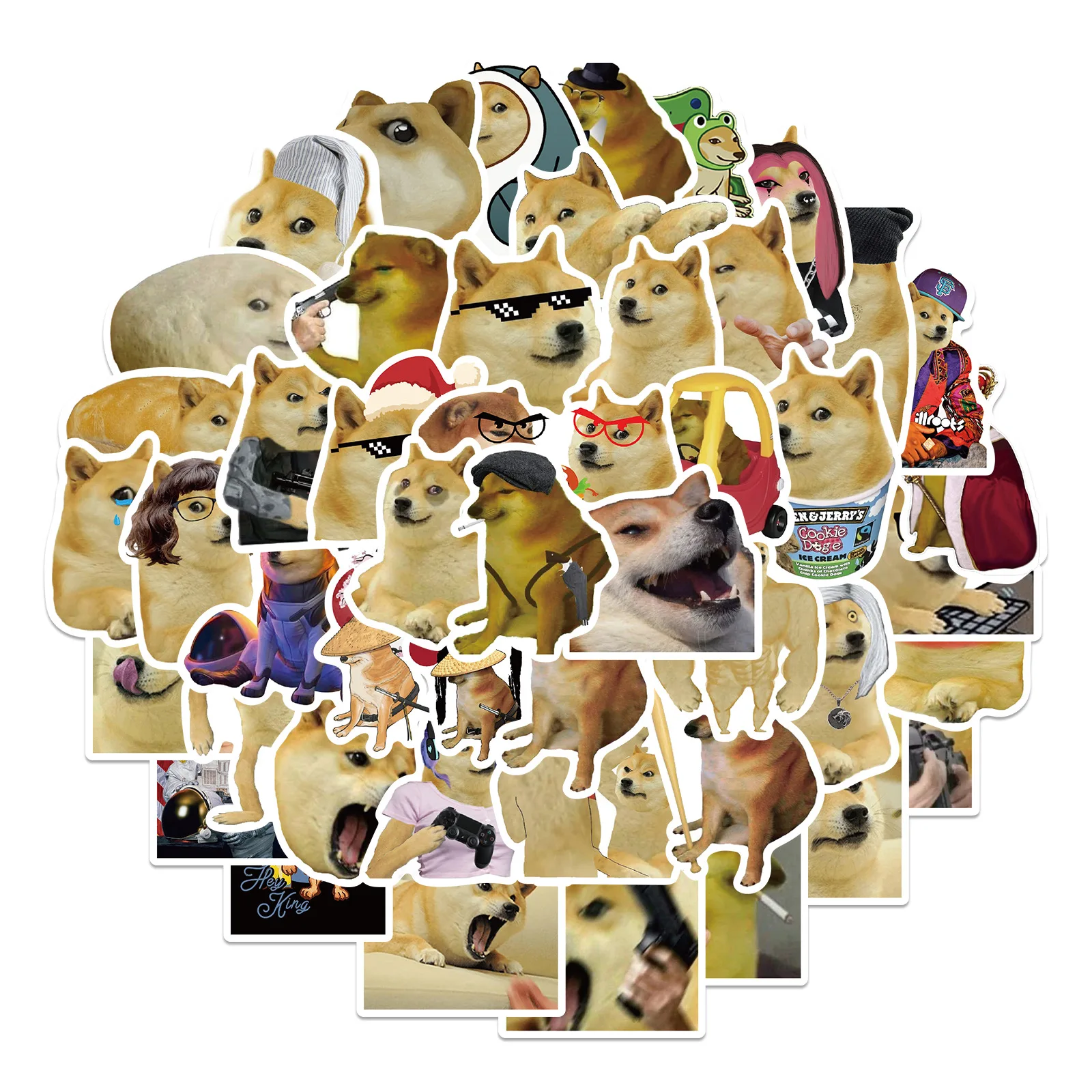 

10/30/50pcs/pack Amusing Doge Meme Cool Decal Graffiti Stickers For Cars Motorcycles Water cups Furniture Laptop Computers DIY