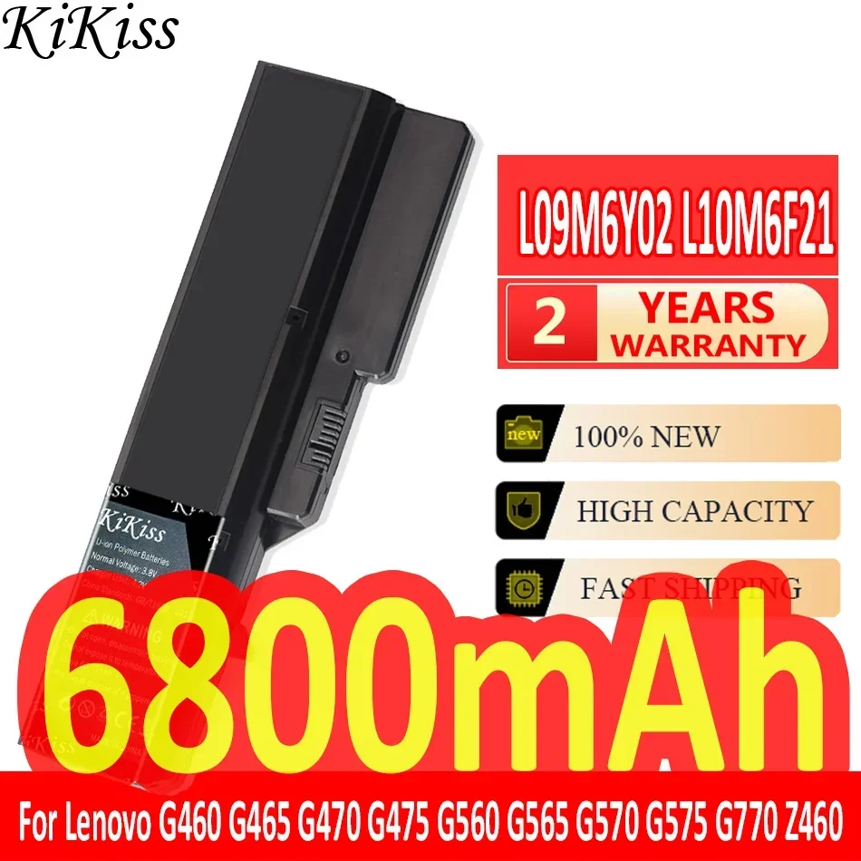 Аккумулятор KiKiss L09M6Y02 L10M6F21 L09S6Y02 L09L6Y02 6800 мАч для Lenovo G460 G465 G470 G475 G560 G565 G570 G575 G770 Z460