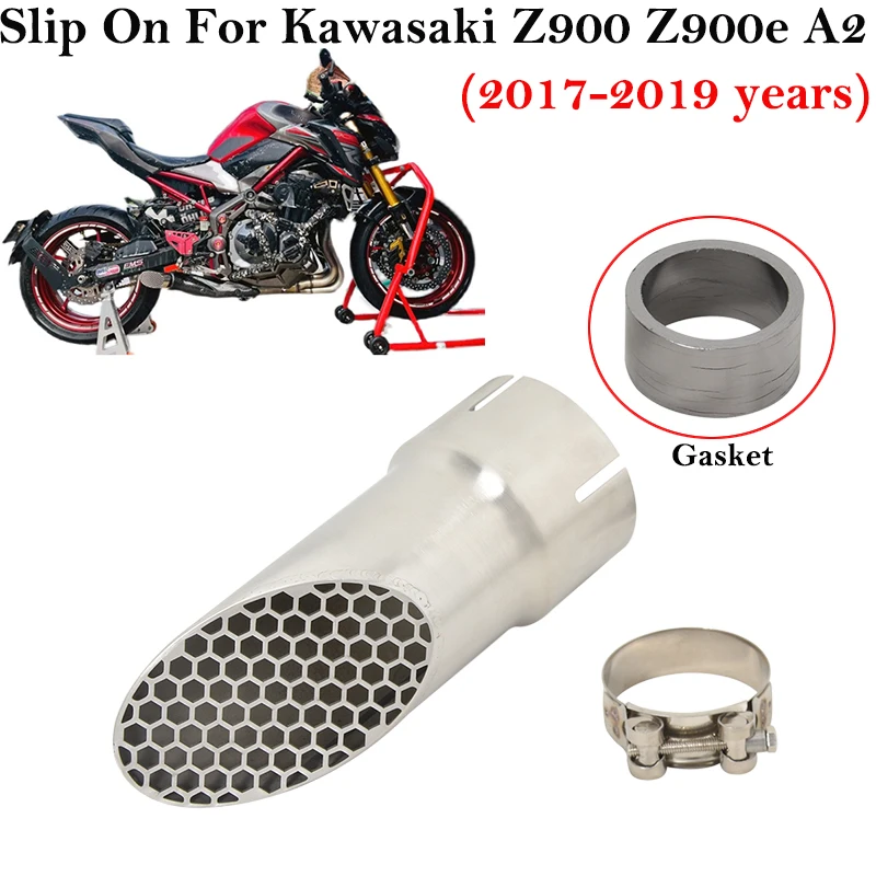 

Для Kawasaki Z900 Z900e A2 2017 2018 2019 GP гоночная выхлопная труба для мотоцикла, противоскользящий модифицированный глушитель с прокладной сеткой