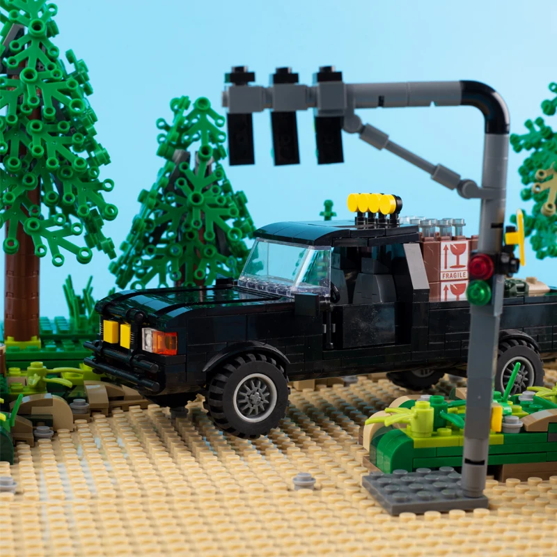 Совместимый город мини-дорожный фонарь уличный вид дорожный знак блоки военный