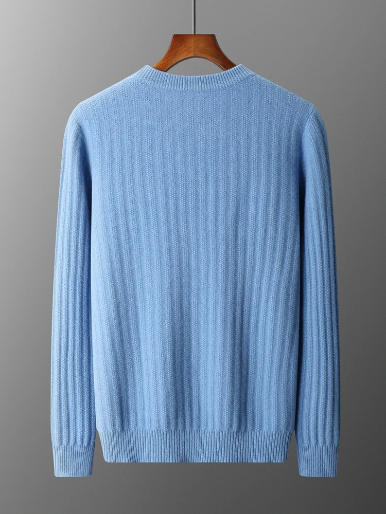 Мужской пуловер из 100% мериносовой шерсти осень-зима толстый теплый кашемировый