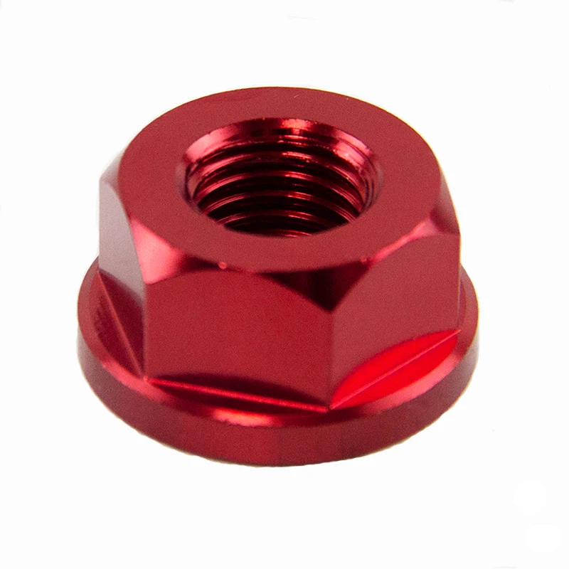 

M6 M8 M10 M12 M14 Универсальный мотоциклетный анодированный винт с фланцем задней оси, нейлоновая шестигранная вставка, стопорная гайка, самоконтрящаяся гайка