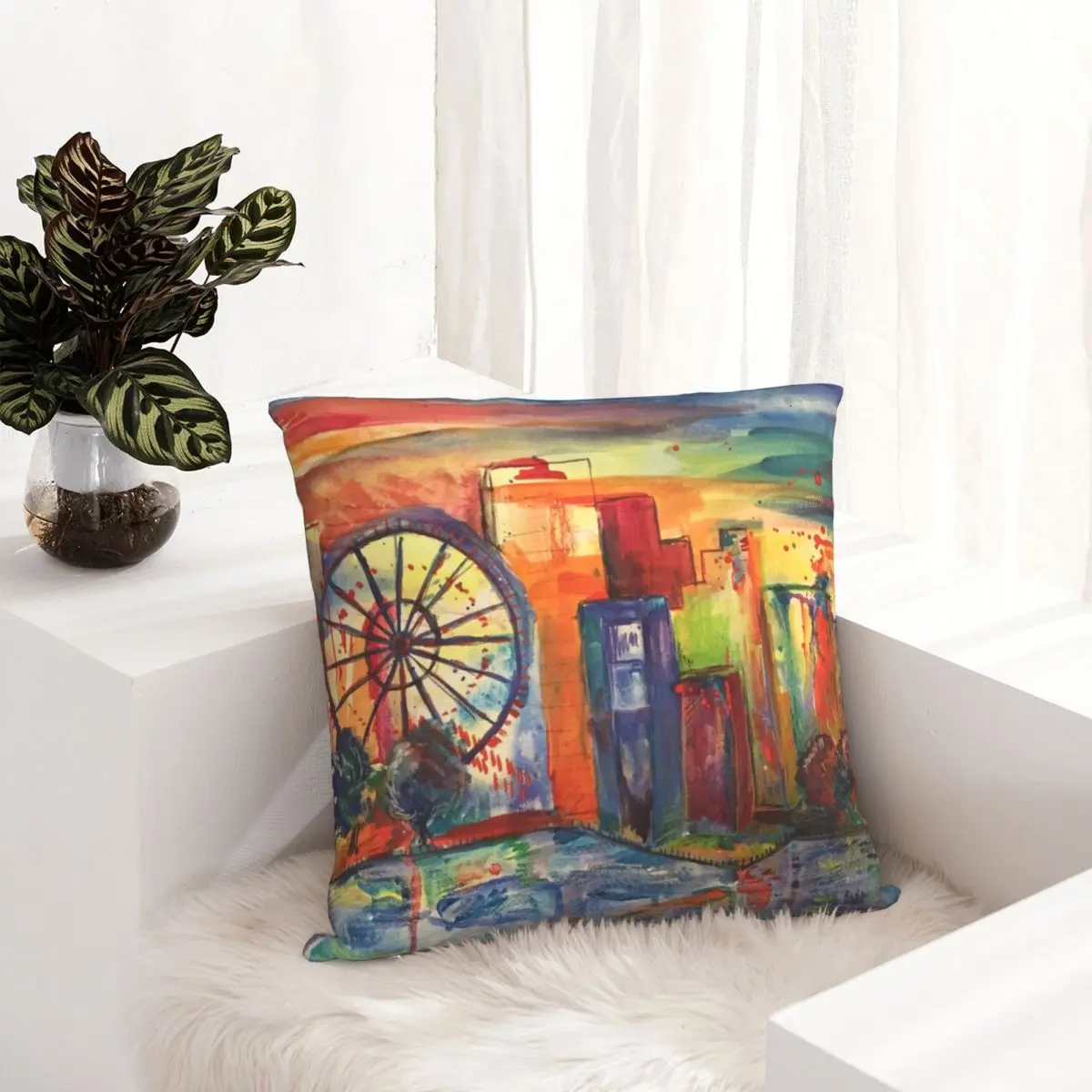 

Imaginary City Pillowcase Town House Color Dakimakura Pillow Case Decor Cushions Cover Home Sofa Bed Bedding Car Simple