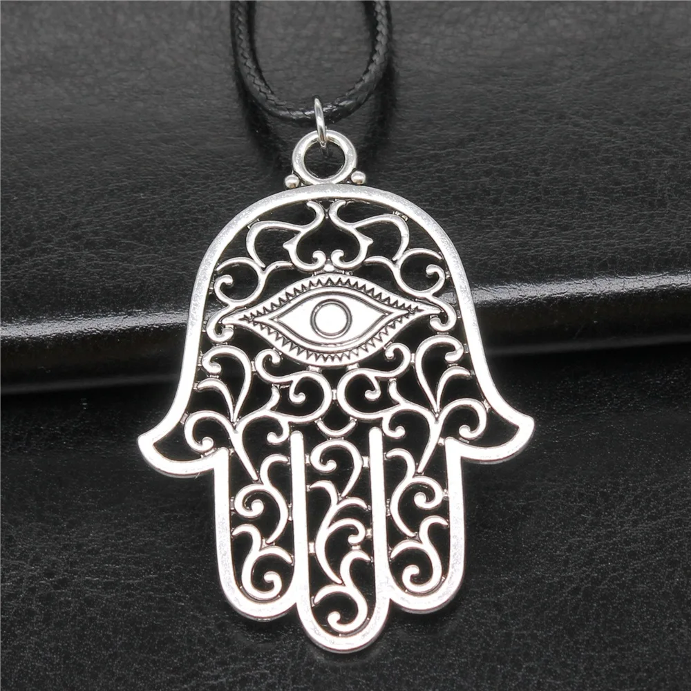 Ожерелье-цепочка из искусственной кожи в винтажном ретро-стиле унисекс, 2 цвета, 59x43 мм