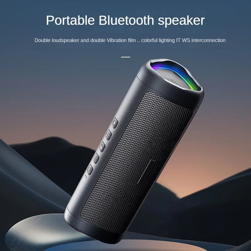 

Wireless Speaker with Colorful Lights Portable TWS Waterproof Bluetooth Speaker for HD Calls