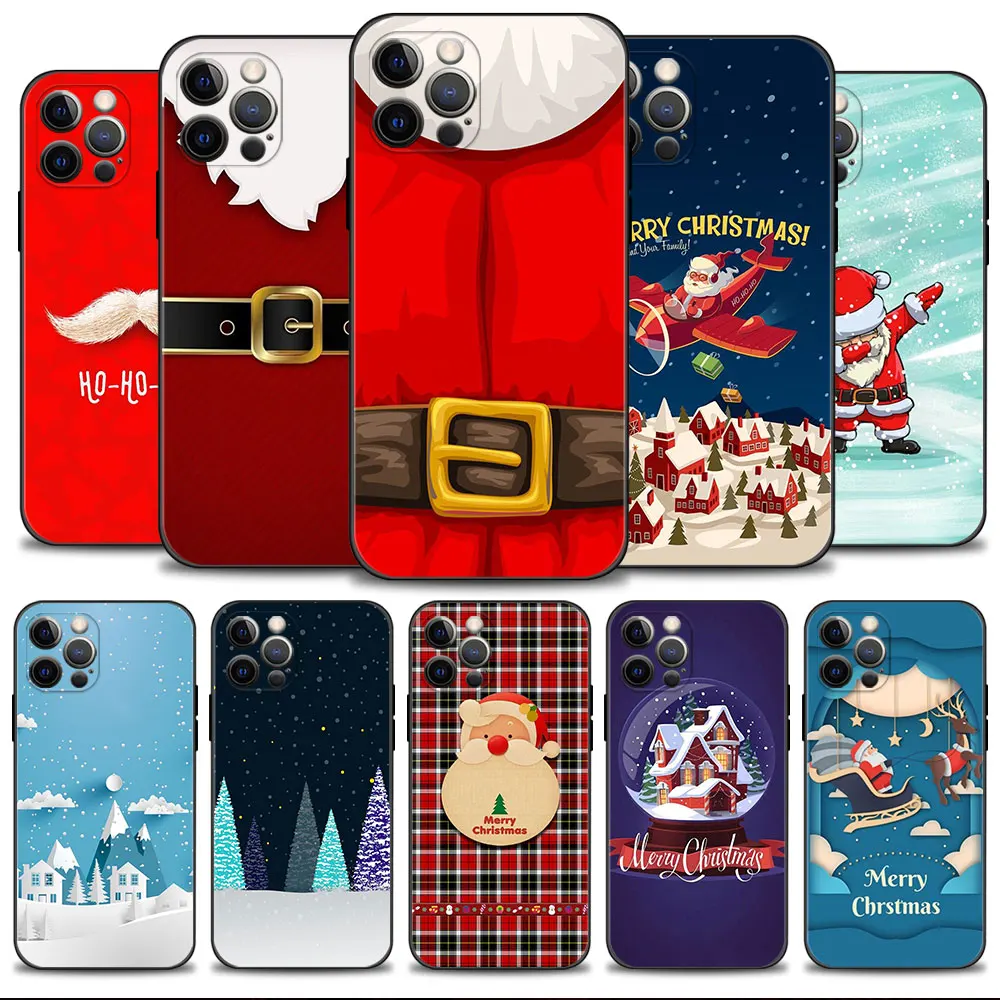 

Merry Christmas Santa Claus Clothes Case For Apple iPhone 14 13 12 11 Pro Max 13 12 Mini XS Max XR X 7 8 Plus 6 6S Shell Cover