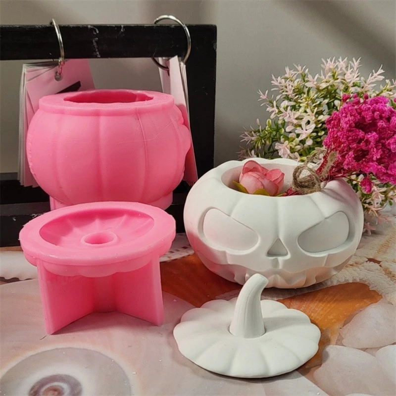 Формы для банок из смолы в форме тыквы на Хэллоуин формы подсвечников с крышкой