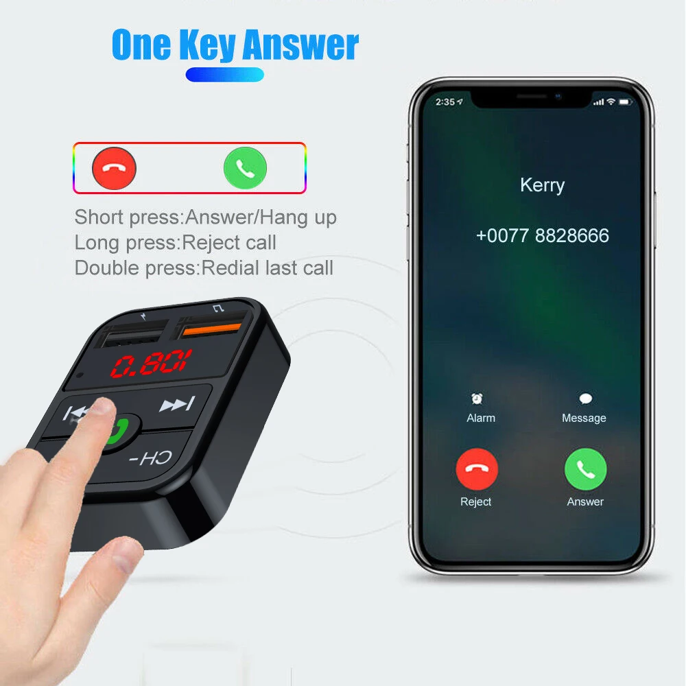 

Car Bluetooth FM Transmitter Wireless BT 5.0 Handsfree Audio Receiver Auto MP3 Player Dual USB Fast Charger Car Accessories