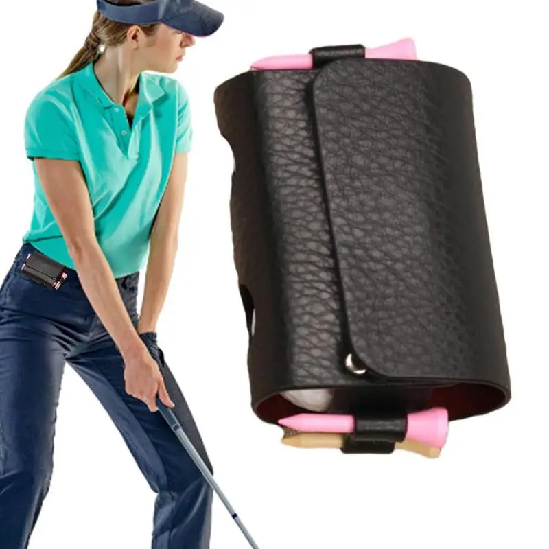 

Golf Mini Bag PU Leather Golf Balls Sack Hang On Waist Golf Belt Portable Golf Storage Case For Golf Sports Accessory Gift