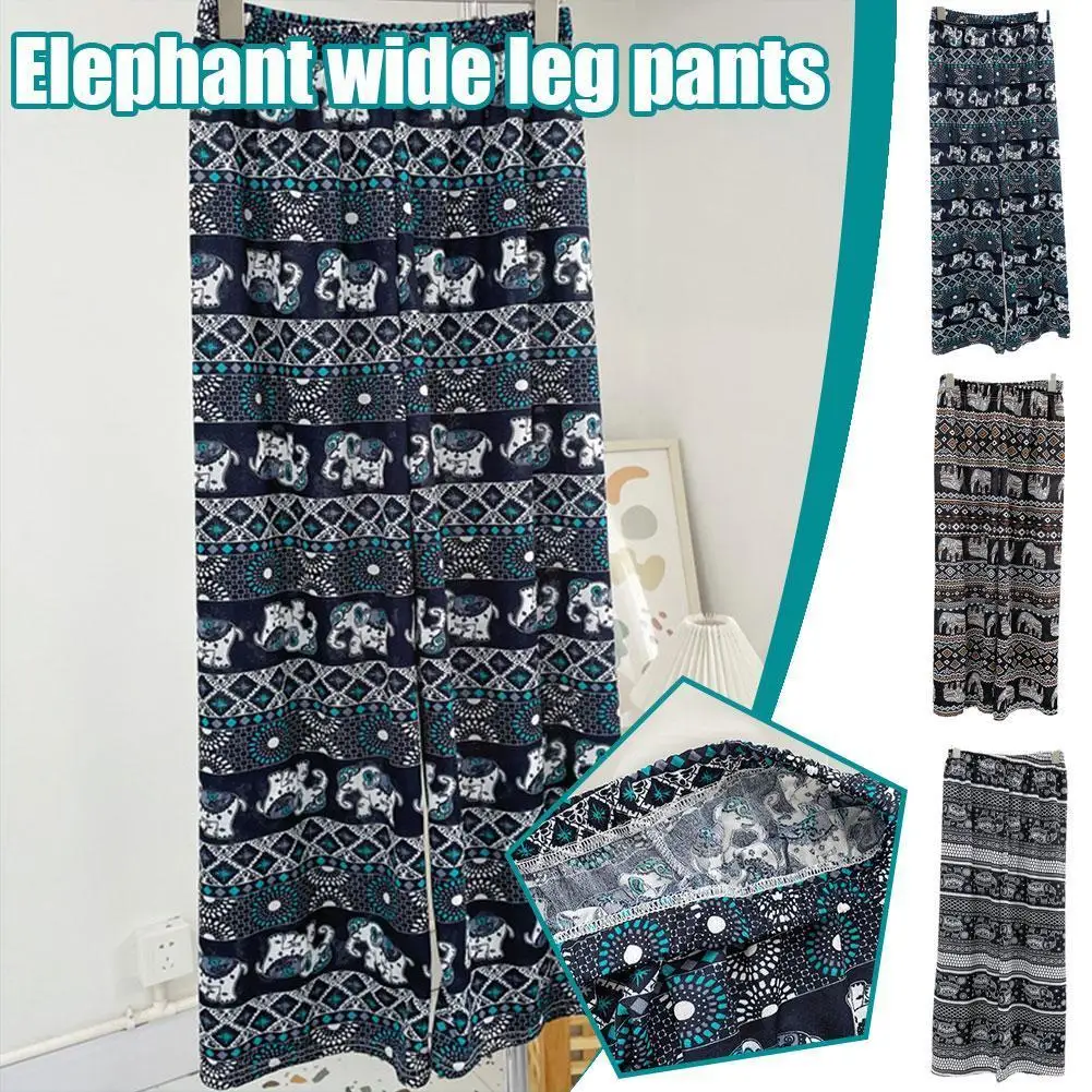 

Women Elephant Pants Wide Leg High Waisted Elephant Comfortable Loose Yoga Lounge Trousers Leisure Printed Pants Beach R4V1