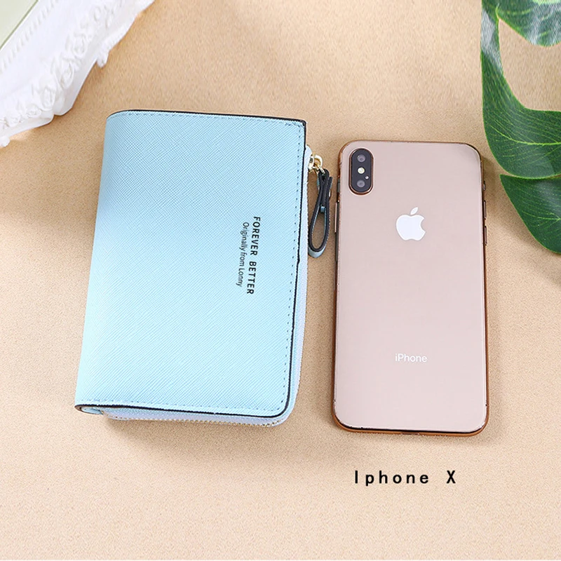 Aliood Women Wallet Pu Leather Fashion Girls Wallet Short Zipper Cute Small Coin Purse for Women Money Clip Card Holder Carteras